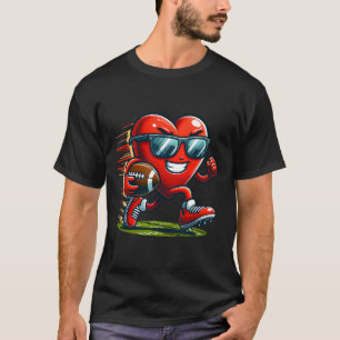 Valentijnsdag Heart Team Voetballer T-shirt
