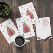 Valentijnsdag Heart Texas Armadillo Briefkaart