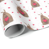 Valentijnsdag Heart Texas Armadillo Cadeaupapier (Rol Hoek)