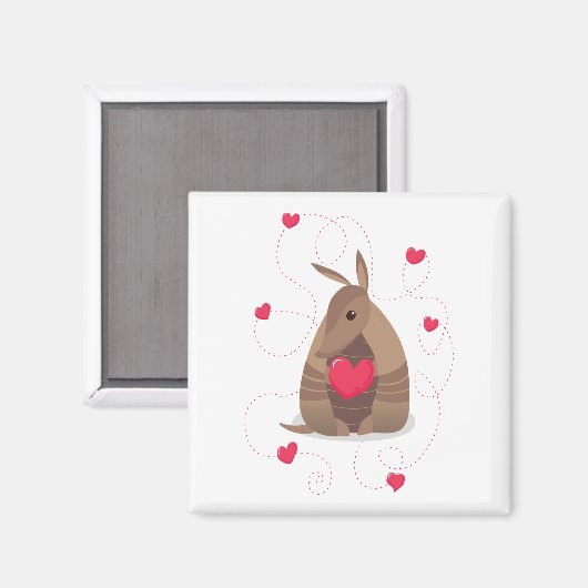Valentijnsdag Heart Texas Armadillo Magneet (Voorkant / Achterkant)