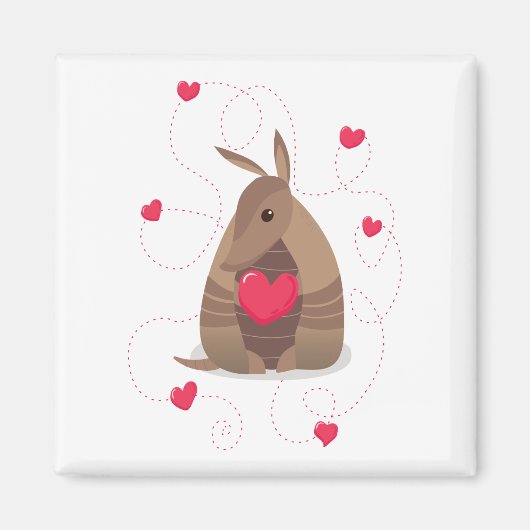 Valentijnsdag Heart Texas Armadillo Magneet (Voorkant)