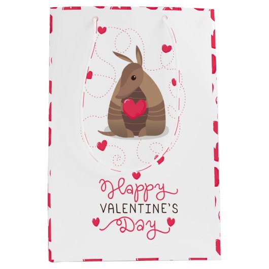 Valentijnsdag Heart Texas Armadillo Medium Cadeauzakje (Voorkant)