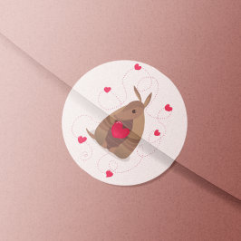 Valentijnsdag Heart Texas Armadillo Ronde Sticker