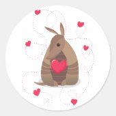 Valentijnsdag Heart Texas Armadillo Ronde Sticker (Voorkant)