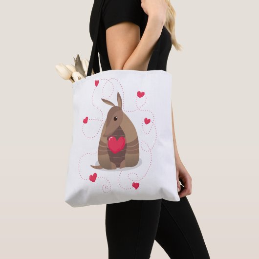 Valentijnsdag Heart Texas Armadillo Tote Bag (Dichtbij)