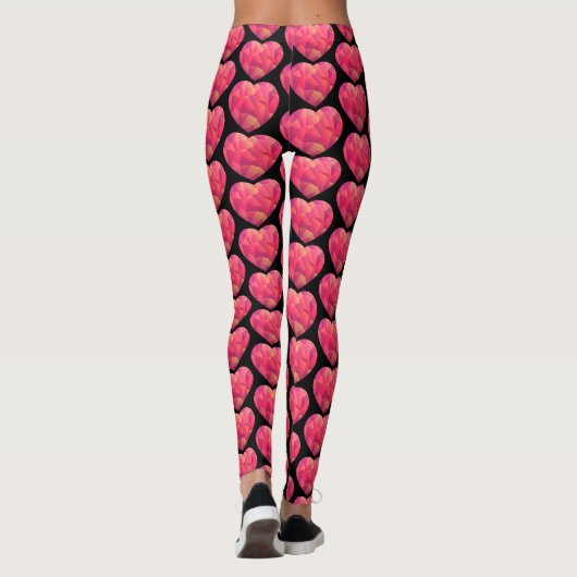 Valentijnsdag Heart Women's Comfort Black Leggings (Achterkant)