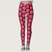 Valentijnsdag Heart Women's Comfort Black Leggings (Voorkant)