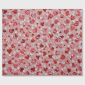 Valentijnsdag Hearts Art Print Wrapping Paper Cadeaupapier (Vlak)