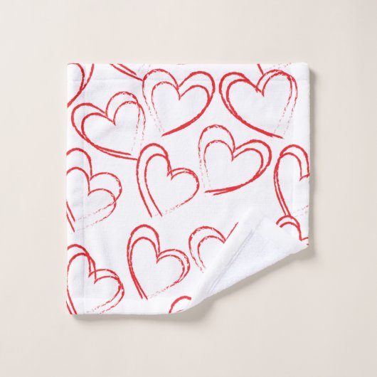 Valentijnsdag Hearts Bad Handdoek (Wasdoekje)