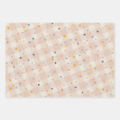 Valentijnsdag Hearts Botanische Bloemen Plaid Inpakpapier Vel (Voorkant 2)