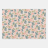 Valentijnsdag Hearts Botanische Bloemen Plaid Inpakpapier Vel (Voorkant)