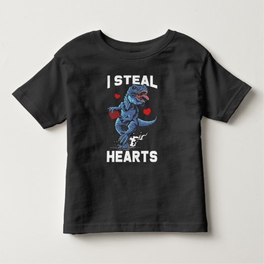 Valentijnsdag Hearts Boy Trex Lover Kinder Shirts (Voorkant)