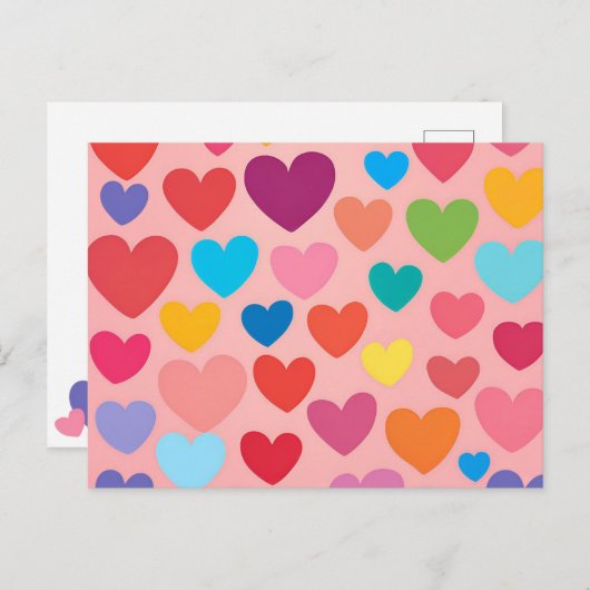 Valentijnsdag Hearts Briefkaart (Voorkant / Achterkant)