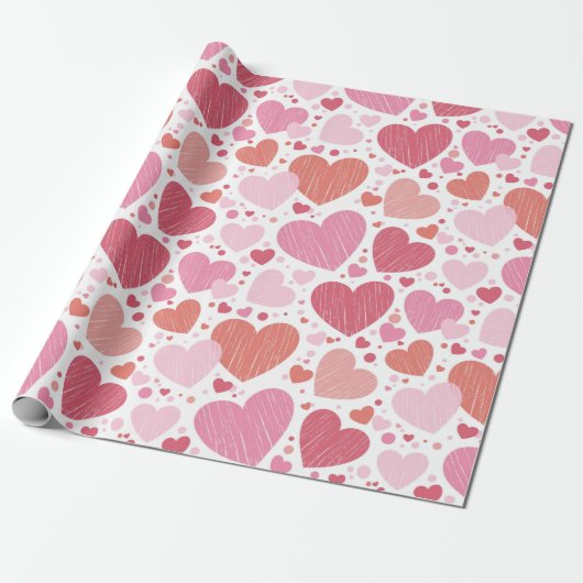Valentijnsdag Hearts Cadeaupapier (Uitgerold)