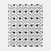 Valentijnsdag Hearts Chevron Black White Pattern Fleece Deken (Voorkant)