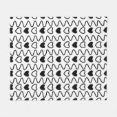 Valentijnsdag Hearts Chevron Black White Pattern Fleece Deken (Voorkant (Horizontaal))