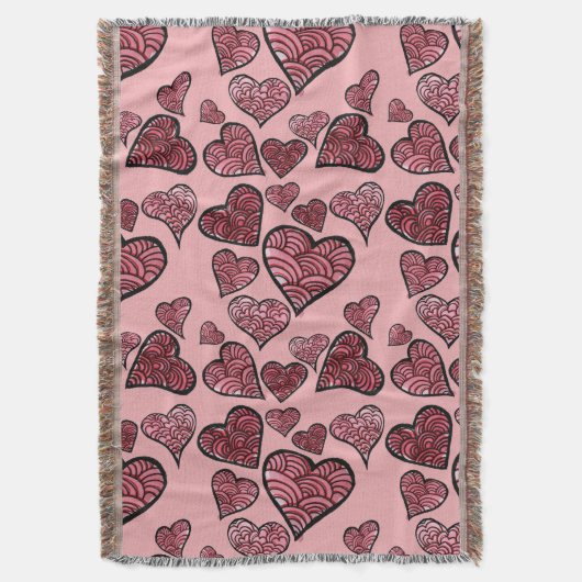 Valentijnsdag Hearts Deken (Voorkant Verticaal)