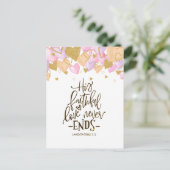 Valentijnsdag Hearts en Flowers Bijbelversie Briefkaart (Staand voorkant)