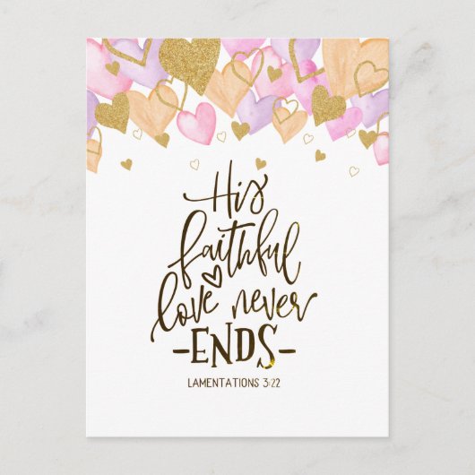 Valentijnsdag Hearts en Flowers Bijbelversie Briefkaart (Voorkant)