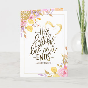 Valentijnsdag Hearts en Flowers Bijbelversie Feestdagen Kaart