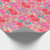 Valentijnsdag Hearts en Flowers Cadeaupapier (Hoek)