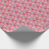 Valentijnsdag Hearts en Flowers Cadeaupapier (Hoek)