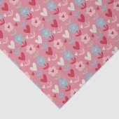 Valentijnsdag Hearts en Flowers Tissuepapier (Detail)