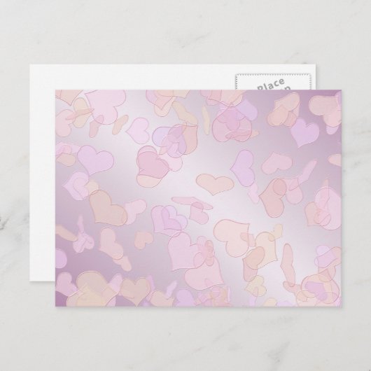 Valentijnsdag. Hearts. Feestdagenkaart (Voorkant / Achterkant)