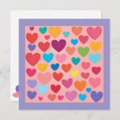 Valentijnsdag Hearts Feestdagenkaart (Voorkant / Achterkant)