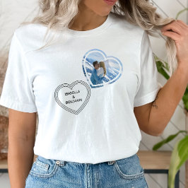 Valentijnsdag Hearts Gepersonaliseerde foto's en n Tri-Blend Shirt