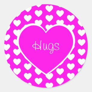 Valentijnsdag Hearts Hugs Paars Ronde Sticker
