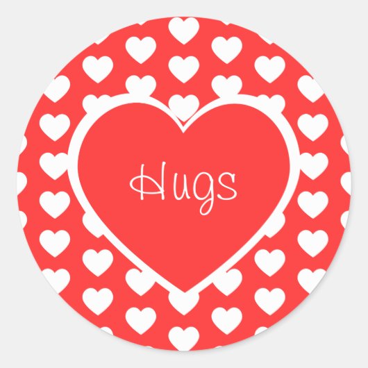 Valentijnsdag Hearts Hugs Ronde Sticker (Voorkant)