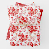 Valentijnsdag Hearts Inpakpapier Vel (In situ)