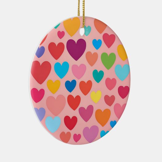Valentijnsdag Hearts Keramisch Ornament (Rechts)