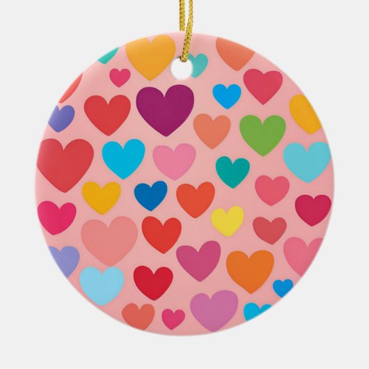 Valentijnsdag Hearts Keramisch Ornament (Voorkant)