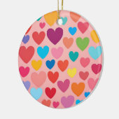 Valentijnsdag Hearts Keramisch Ornament (Links)
