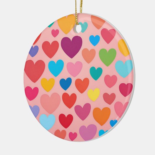 Valentijnsdag Hearts Keramisch Ornament (Links)