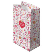 Valentijnsdag Hearts & Kisses Gift Bag Klein Cadeauzakje (Voorkant Gekanteld)