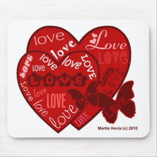 Valentijnsdag Hearts & Love Mousepad (2) Muismat