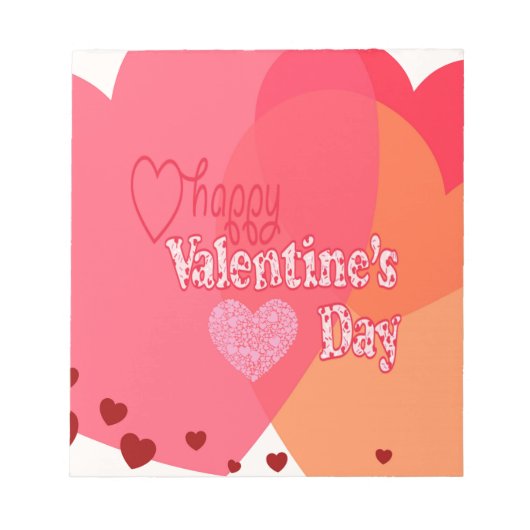 Valentijnsdag Hearts Notitieblok (Voorkant)