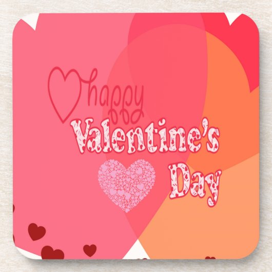 Valentijnsdag Hearts Onderzetter (Voorkant)