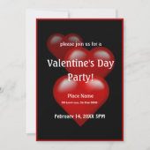 Valentijnsdag Hearts Party Invitation Kaart (Voorkant)