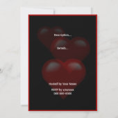 Valentijnsdag Hearts Party Invitation Kaart (Achterkant)