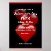 Valentijnsdag Hearts Party Poster (Voorkant)
