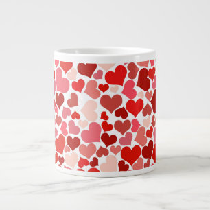 Valentijnsdag Hearts Patroon Grote Koffiekop