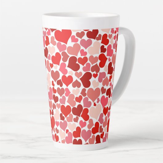 Valentijnsdag Hearts Patroon Latte Mok (Rechterhoek)