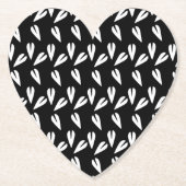 Valentijnsdag Hearts Pattern Black White Kartonnen Onderzetters (Voorkant)