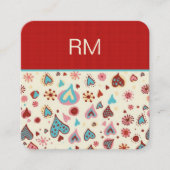 Valentijnsdag Hearts Pattern-Sjabloon Vierkante Visitekaartje (Voorkant)