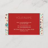 Valentijnsdag Hearts Pattern-Sjabloon Visitekaartje (Achterkant)