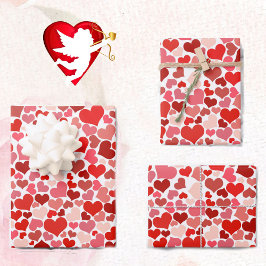 Valentijnsdag Hearts Perfect Maat 3 Kleine Cadeaus Inpakpapier Vel